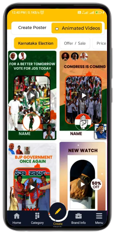Animated Karnataka Elections Video Content.